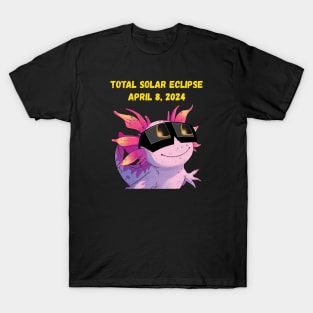 Total Solar Eclipse 2024 Grunge Axolotl T-Shirt